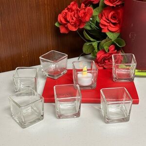 Clear Glass Square Vases for centerpiece, candleholder, plants